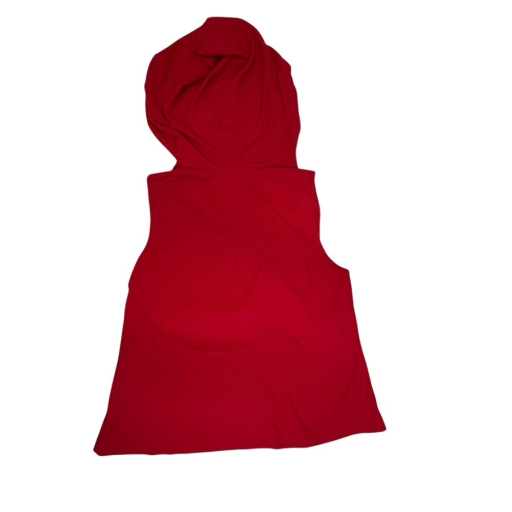 Morhuduck Two-Piece Red Waffle Knit Sleeveless Hooded Tank and Pant Set Size M N - Picture 4 of 14
